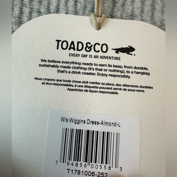 Toad&Co Women’s Wiggins Sweater Dress Almond NWT (Size L) - Picture 5 of 8